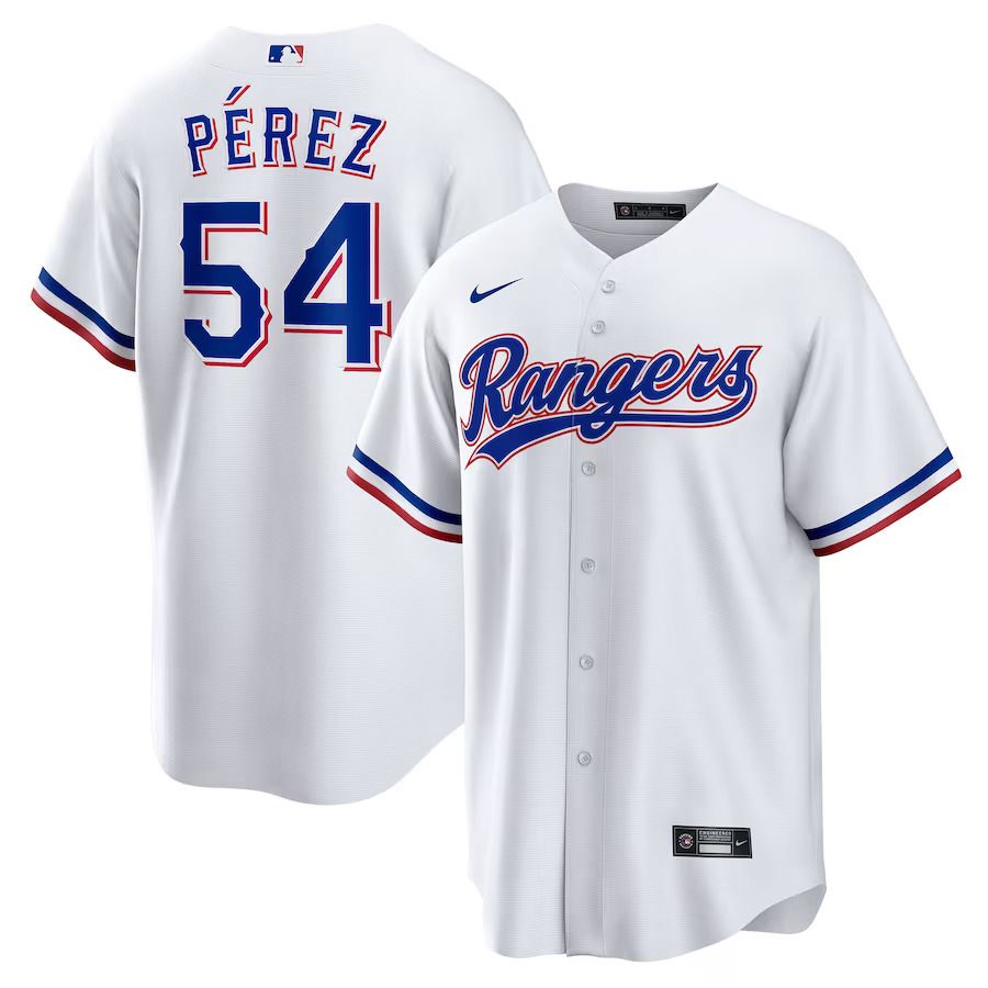 Men Texas Rangers #54 Martin Perez Nike White Home Replica Player MLB Jersey->texas rangers->MLB Jersey